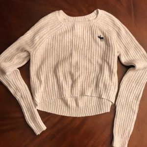 Beige knit crop sweater